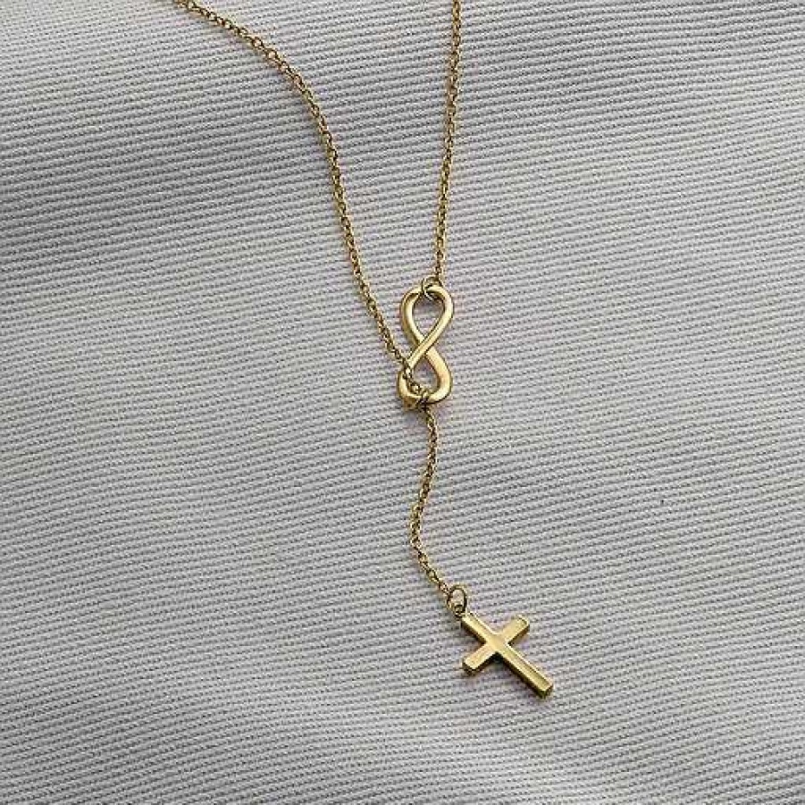 Necklaces Coordonné | Cross And Infinity Necklace 18K Gold Plated