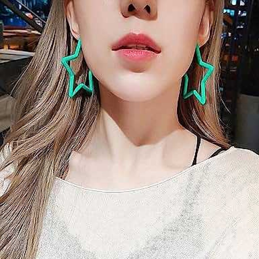 Earrings Coordonné | Ear Candy Star Hoop Earrings Teal