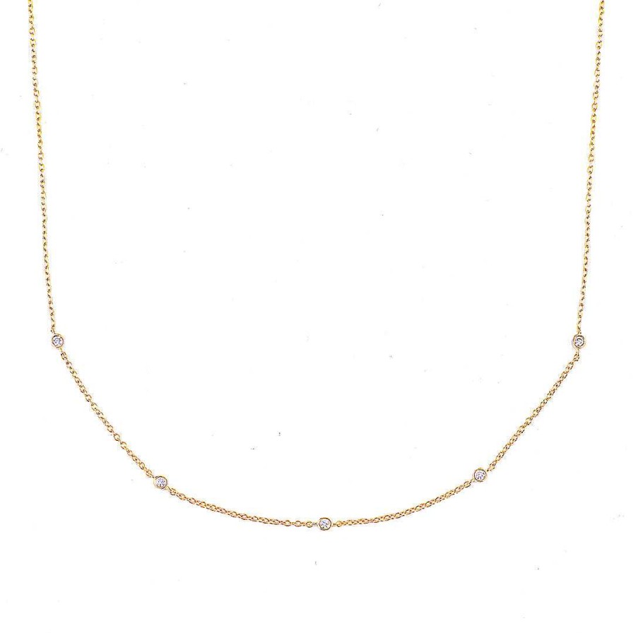 Necklaces Coordonné | Bezel-Set Five Crystal Necklace 18K Gold Plated