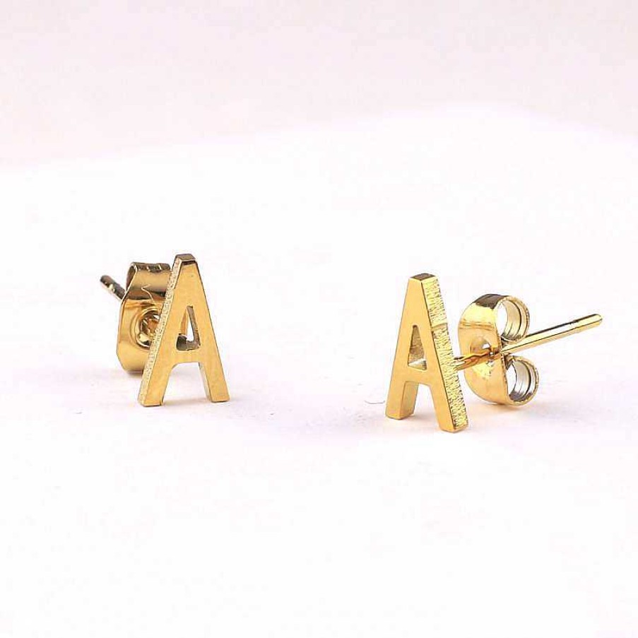 Earrings Coordonné | The Skinny Initial Earrings 18K Gold Plated