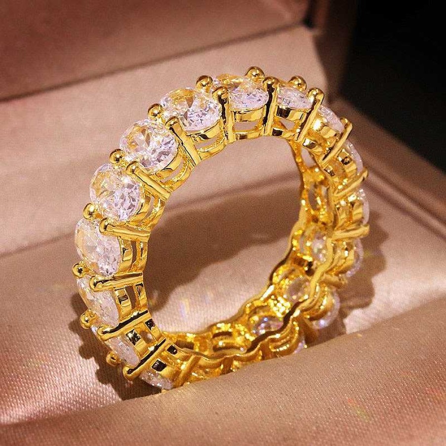 Rings Coordonné | Oval Eternity Ring 18K Gold Plated