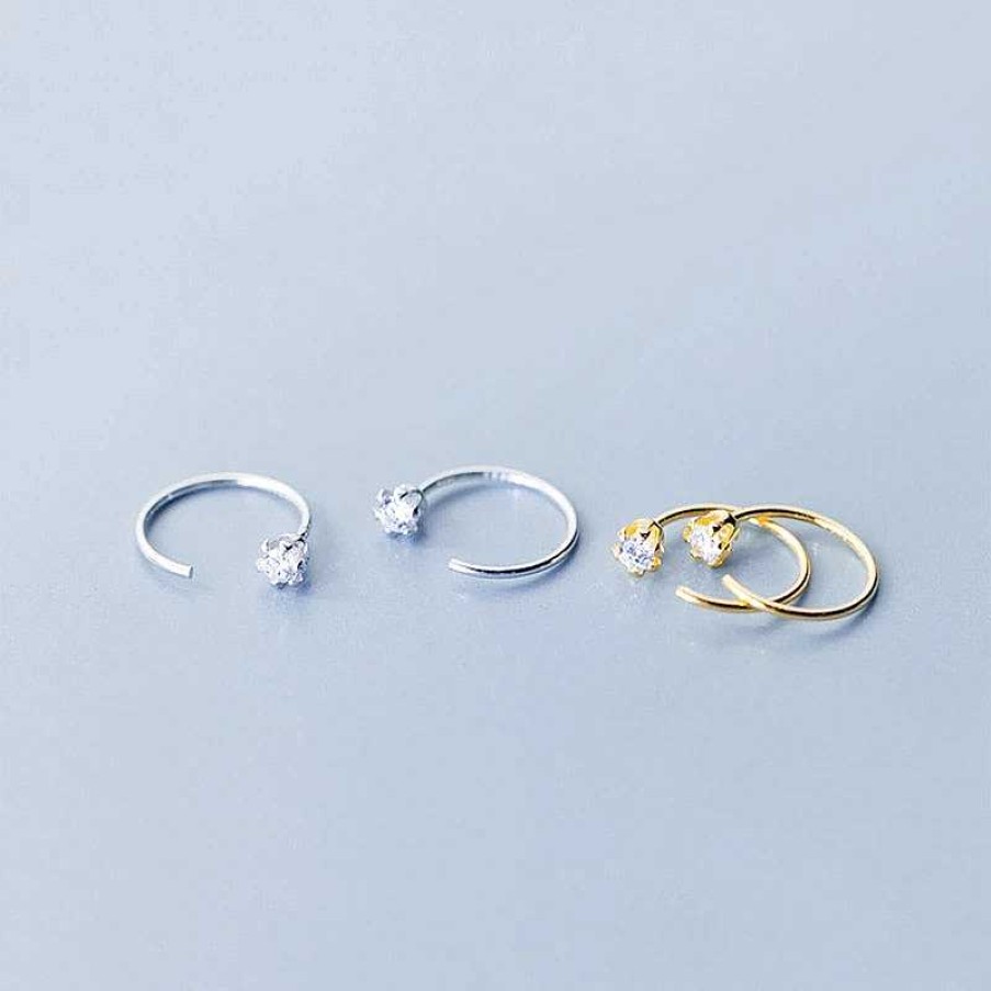 Earrings Coordonné | Open Threader Huggie Hoops 18K Gold Plated