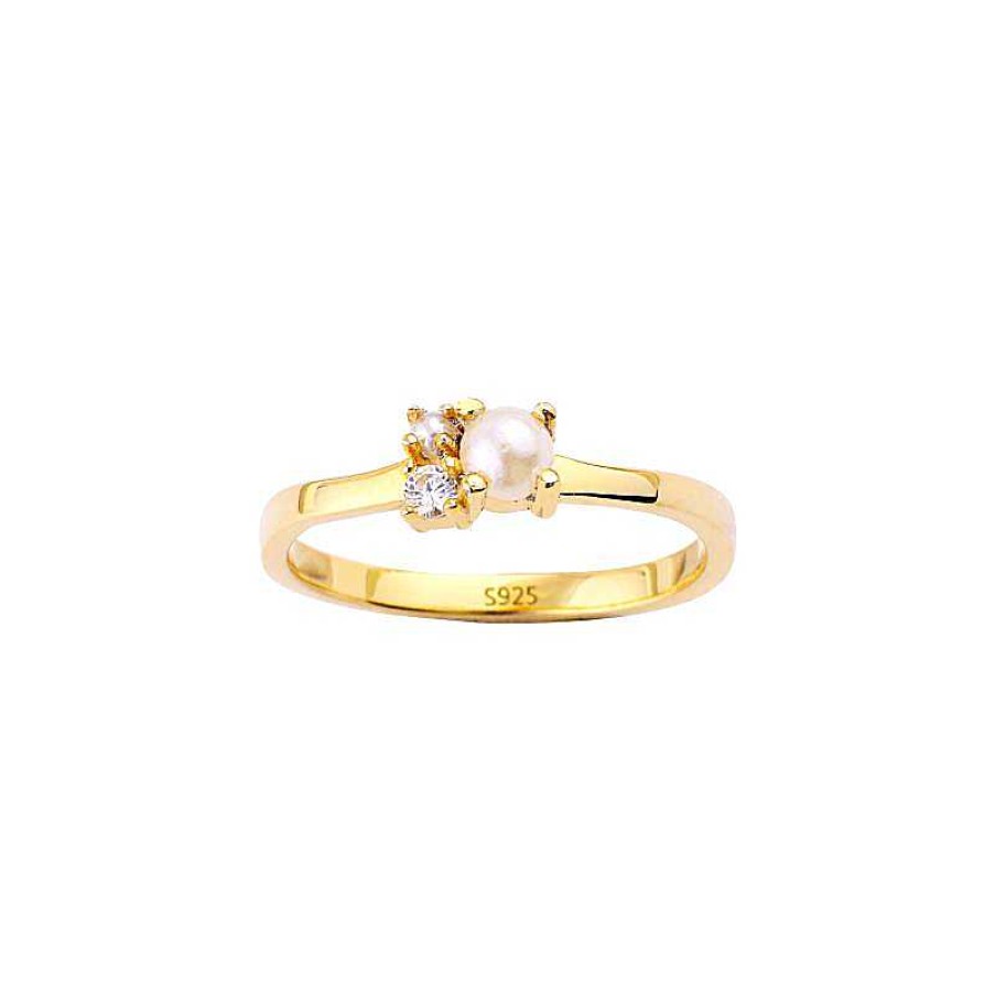 Rings Coordonné | Celestial Bodies Pearl And Diamond Ring Gold