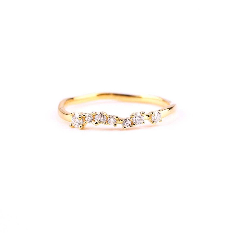 Rings Coordonné | Shimmer Diamond Ring 18K Gold Over Sterling Silver