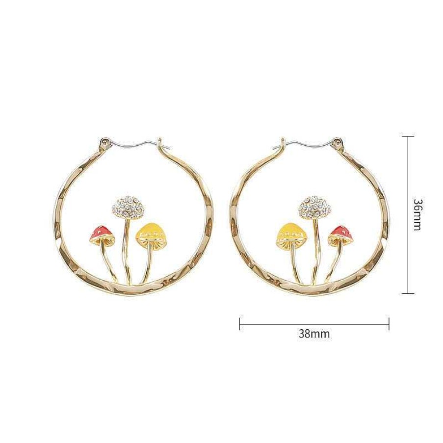 Earrings Coordonné | Boho Mushroom Earrings 18K Gold Plated