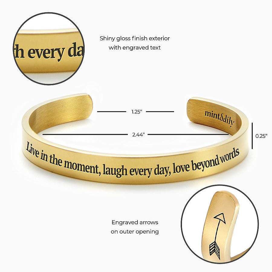 Bracelets & Anklets Coordonné | Live In The Moment Personalizable Cuff Bracelet 18K Gold Plated