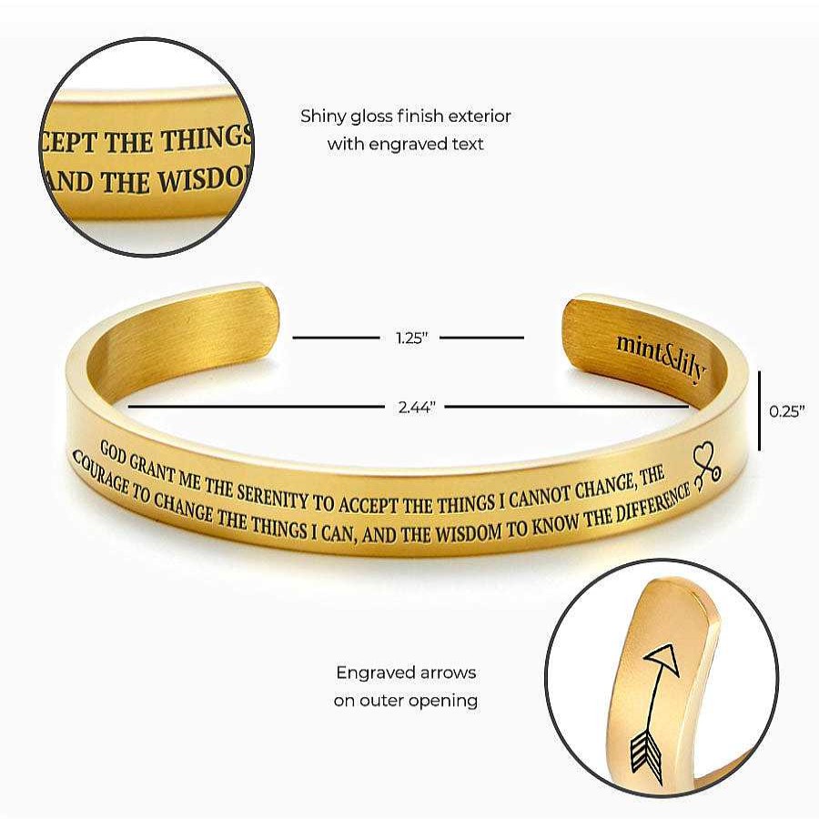 Bracelets & Anklets Coordonné | Serenity Prayer Personalizable Cuff Bracelet 18K Gold Plated