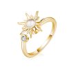 Rings Coordonné | Adjustable Opal Sun Spinning Fidget Ring 18K Gold Plated