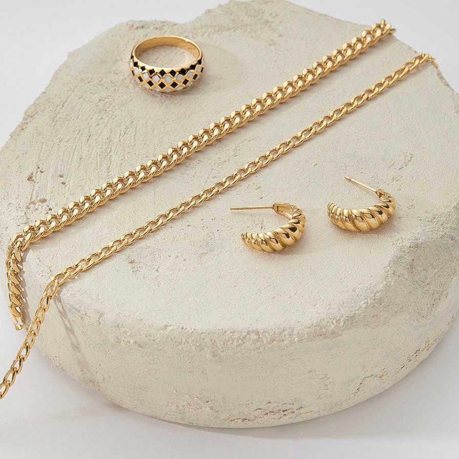 Necklaces Coordonné | Cuban Flat Necklace 18K Gold Plated