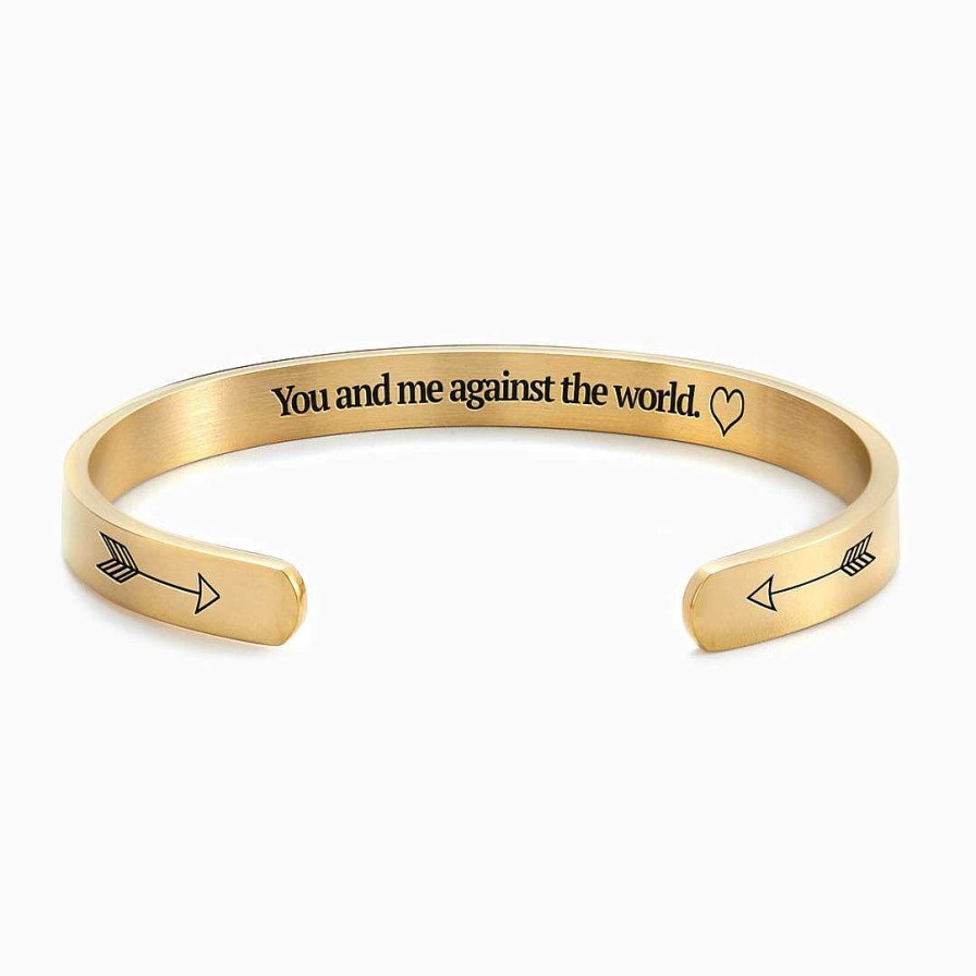 Bracelets & Anklets Coordonné | You And Me Against The World Personalizable Cuff Bracelet 18K Gold Plated