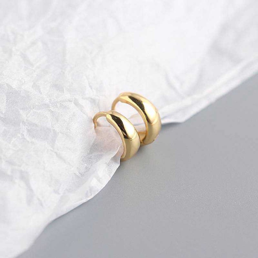 Earrings Coordonné | Teardrop Huggie Hoop Earrings 18K Gold Plated