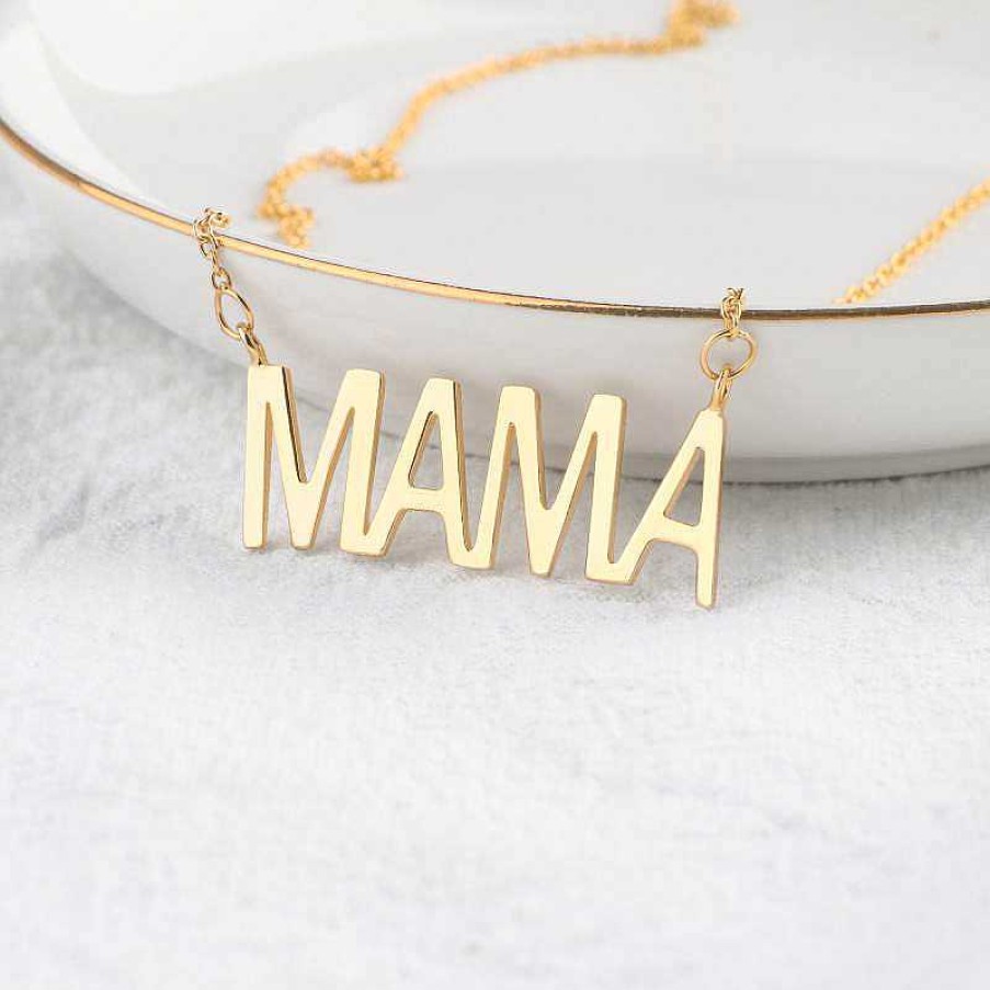 Necklaces Coordonné | Mama Block Necklace 18K Gold Plated