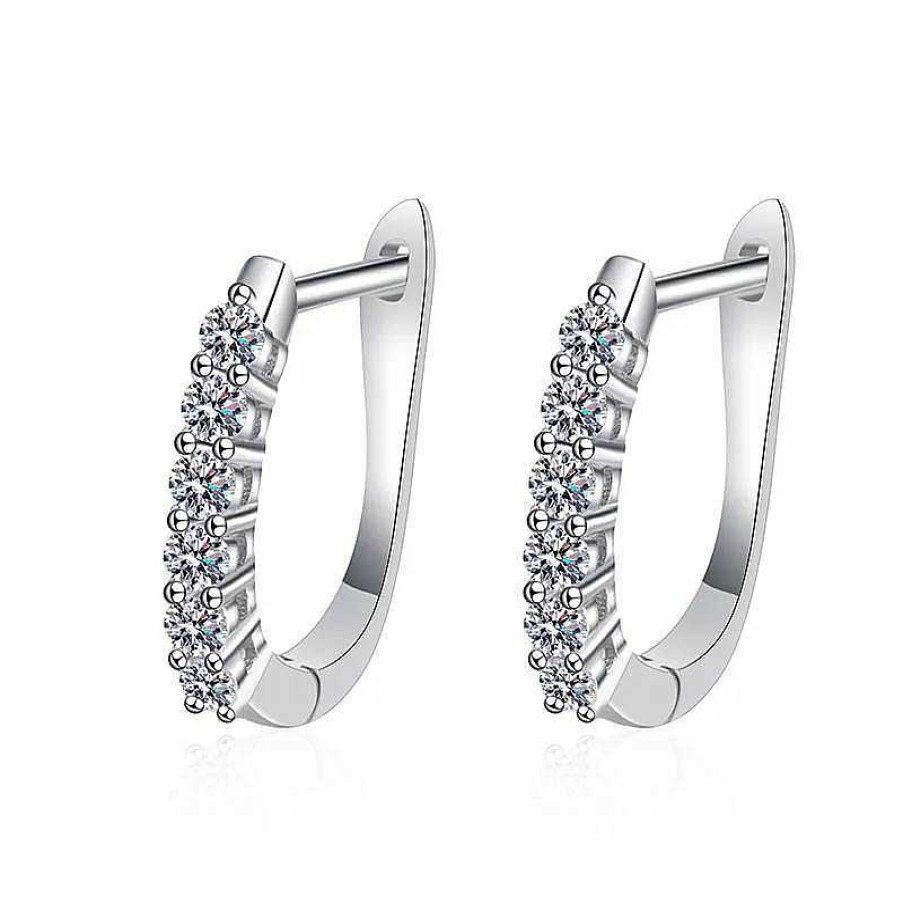 Earrings Coordonné | Moissanite Dainty Huggie Hoop Earrings