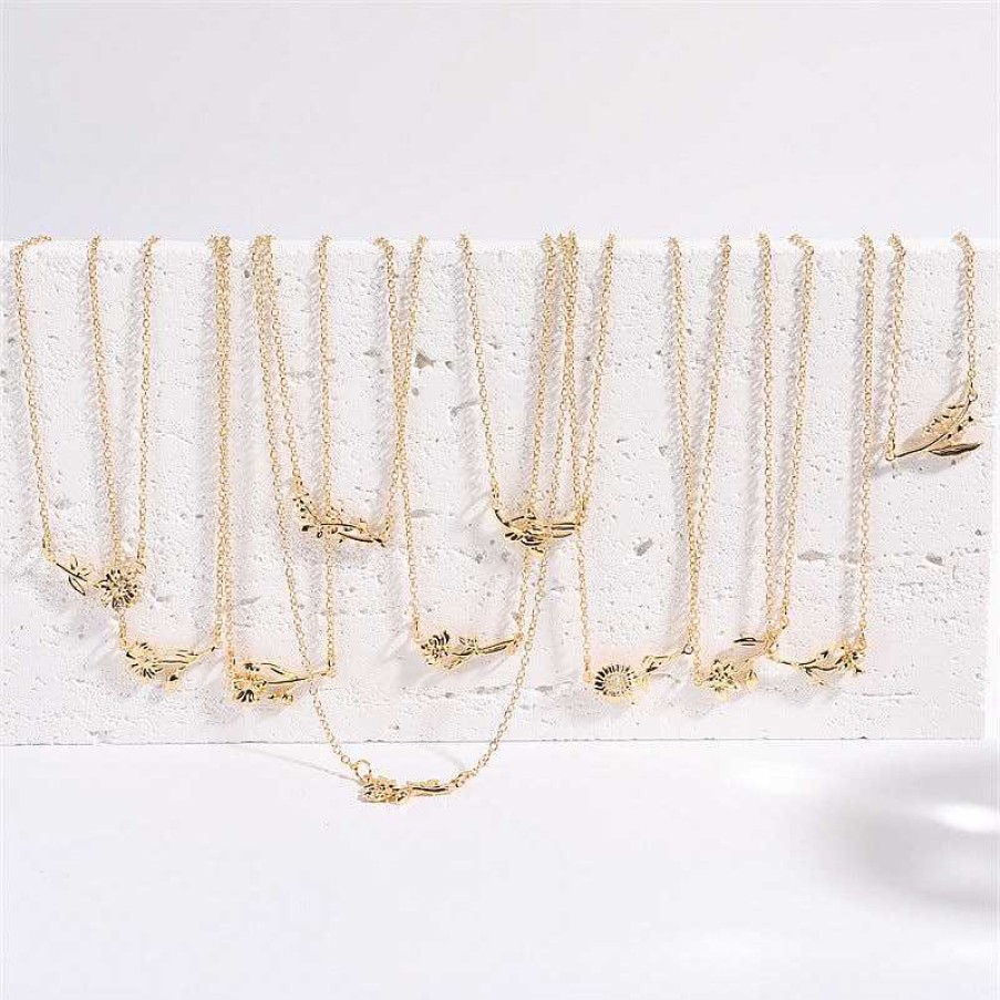 Necklaces Coordonné | Dainty Birth Flower Necklace