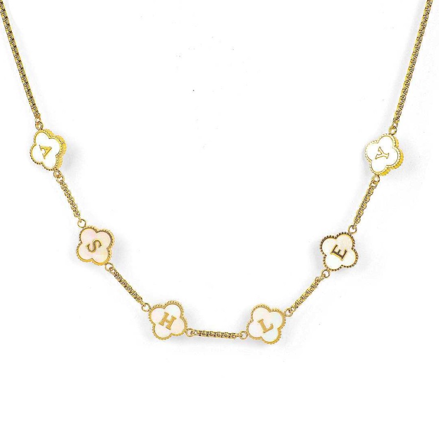 Necklaces Coordonné | Clover Custom Name Necklace 18K Gold Plated