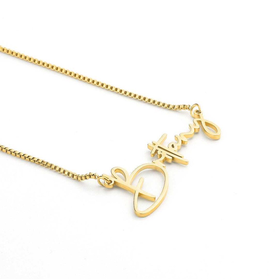 Necklaces Coordonné | Modern Name Necklace 18K Gold Plated