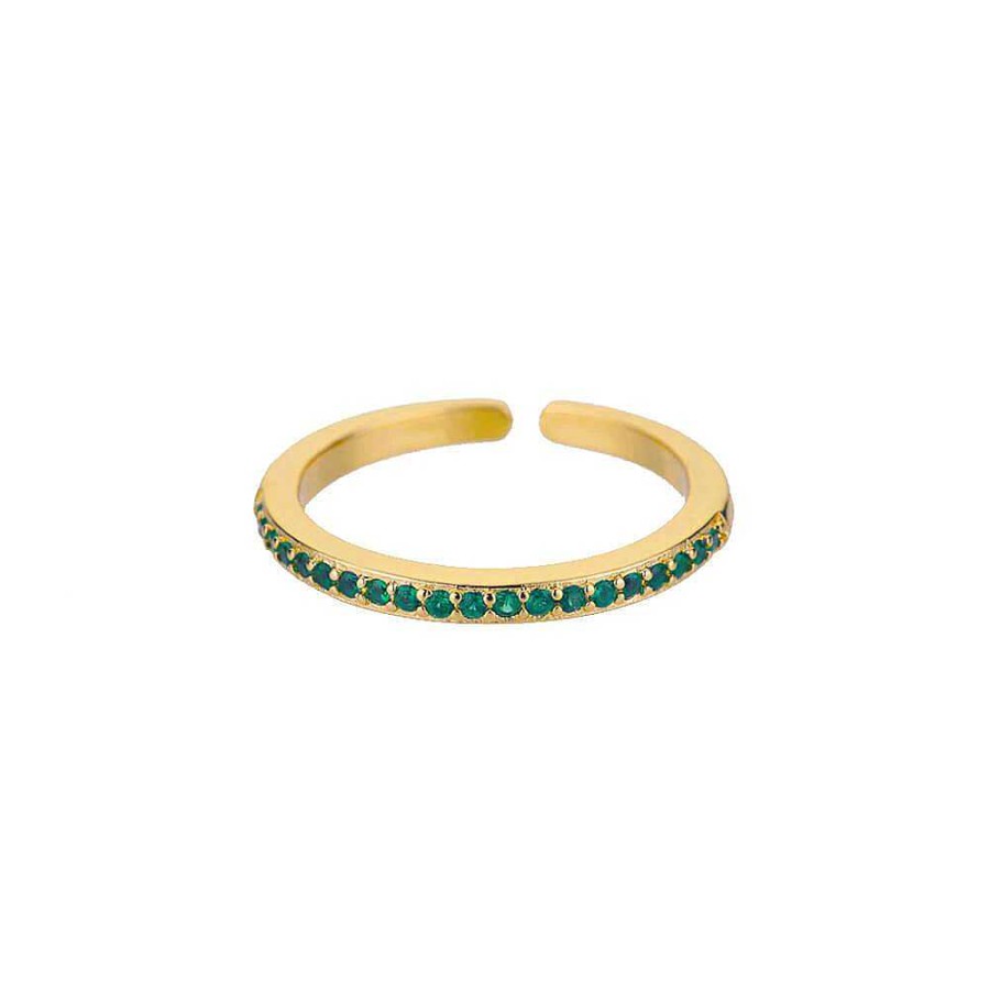 Rings Coordonné | Adjustable Stacking Birthstone Ring Emerald