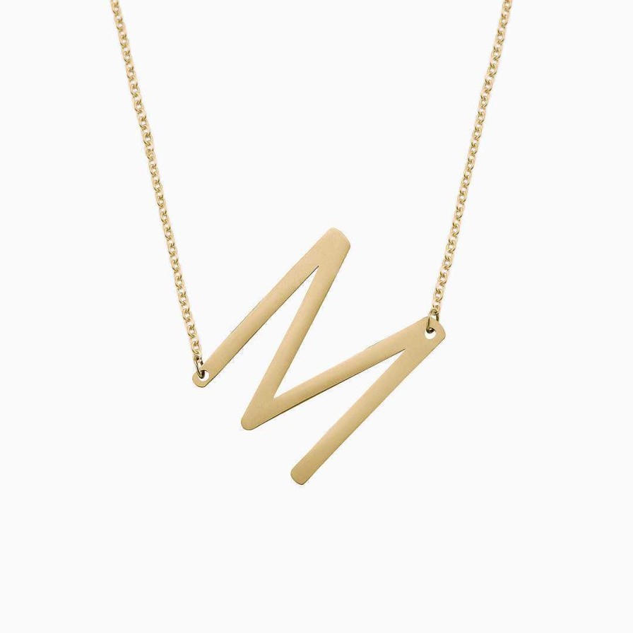 Necklaces Coordonné | Statement Initial Necklace 18K Gold Plated