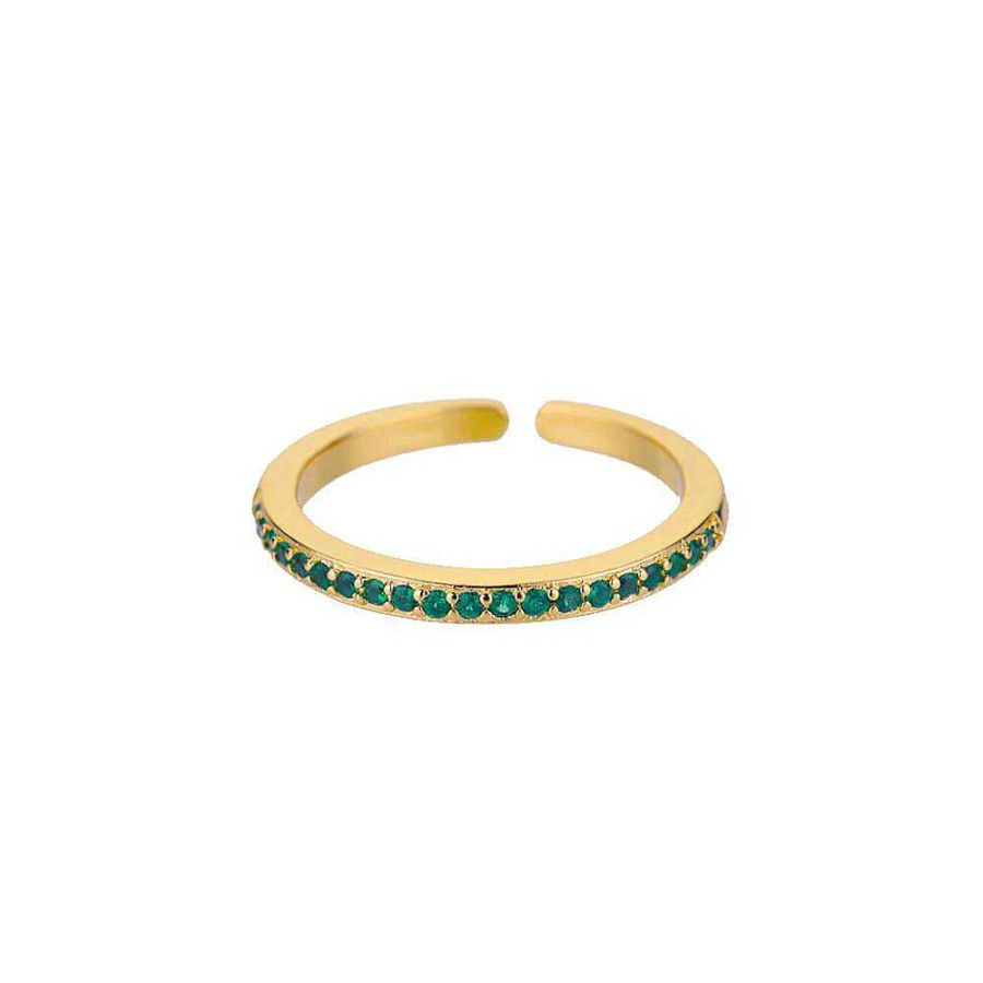 Rings Coordonné | Adjustable Stacking Birthstone Ring Emerald