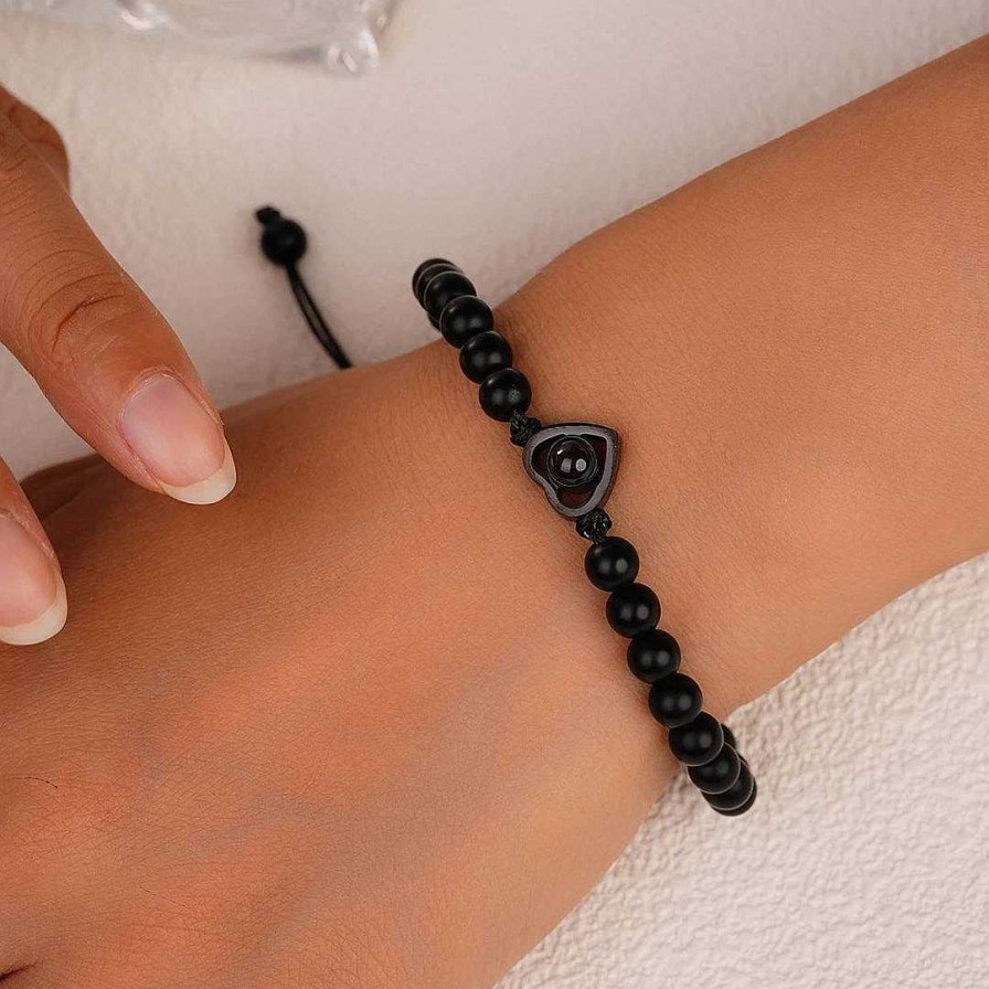 Bracelets & Anklets Coordonné | Beaded Heart Photo Bracelet