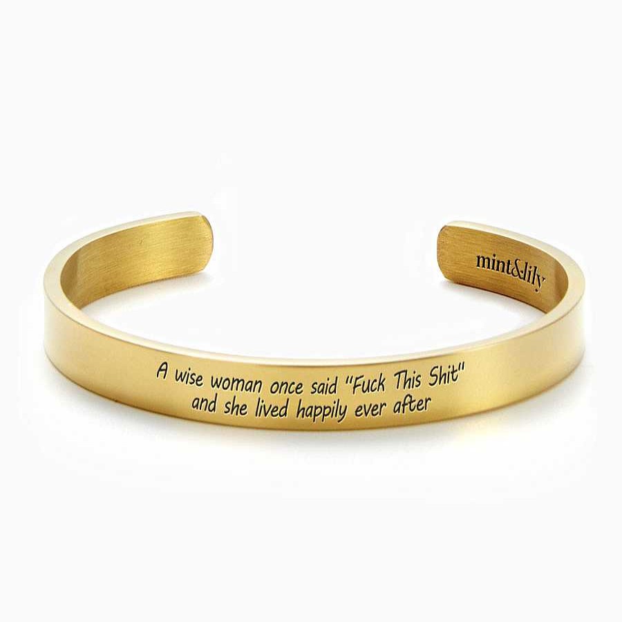 Bracelets & Anklets Coordonné | A Wise Woman Once Said Personalizable Cuff Bracelet 18K Gold Plated