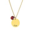 Necklaces Coordonné | Handwriting Script Birthstone Necklace 18K Gold Plated