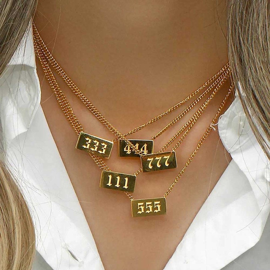 Necklaces Coordonné | Angel Number Bar Necklace