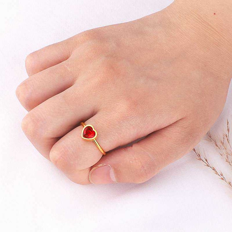 Rings Coordonné | Dainty Heart Birthstone Ring