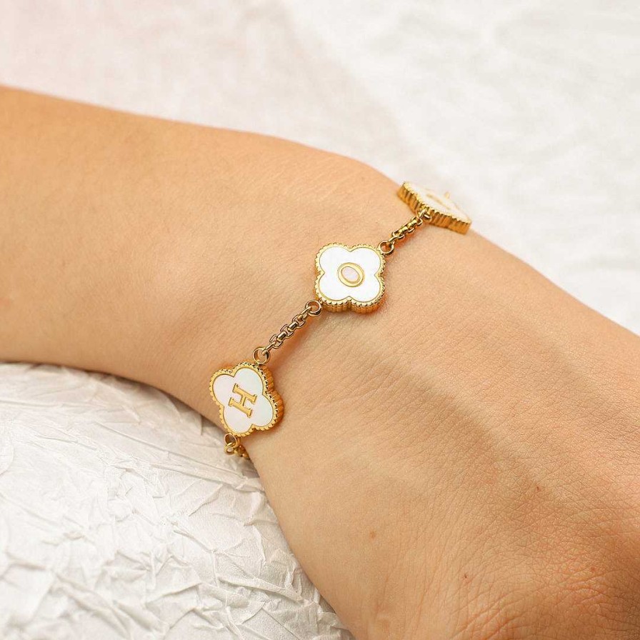 Bracelets & Anklets Coordonné | Clover Custom Name Bracelet 18K Gold Plated