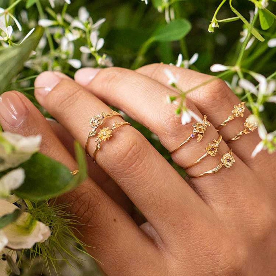 Rings Coordonné | Dainty Birth Flower Ring