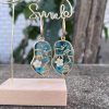 Earrings Coordonné | Abstract Lady Pressed Flower Earrings Blue Floral