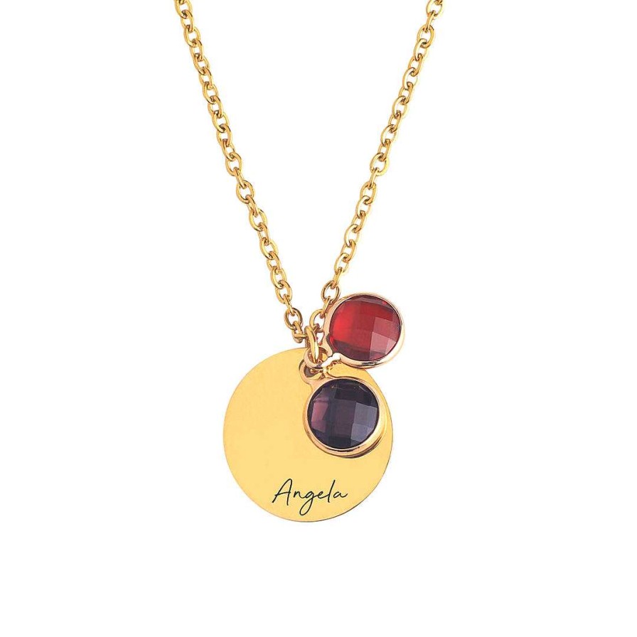 Necklaces Coordonné | Infinity Script Birthstone Necklace 18K Gold Plated