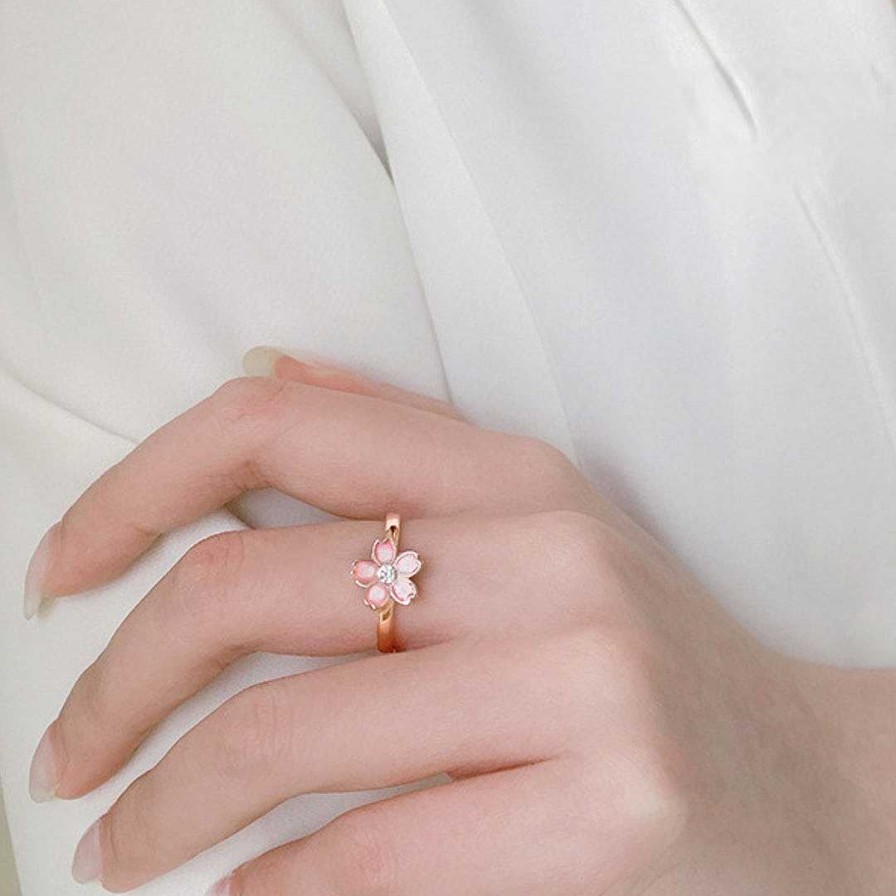 Rings Coordonné | Adjustable Cherry Blossom Spinning Fidget Ring