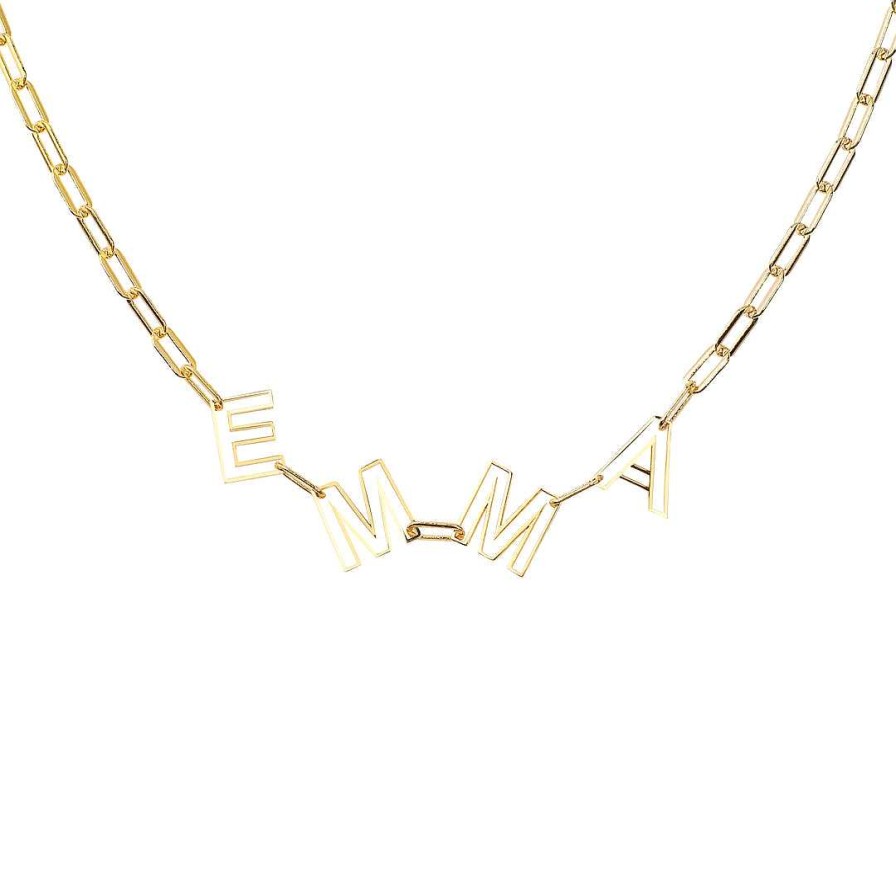 Necklaces Coordonné | Chain Letter Necklace 18K Gold Plated