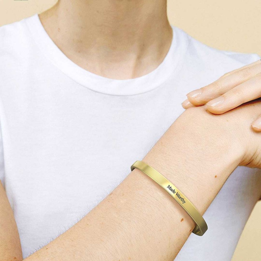 Bracelets & Anklets Coordonné | Made Worthy Personalizable Cuff Bracelet 18K Gold Plated