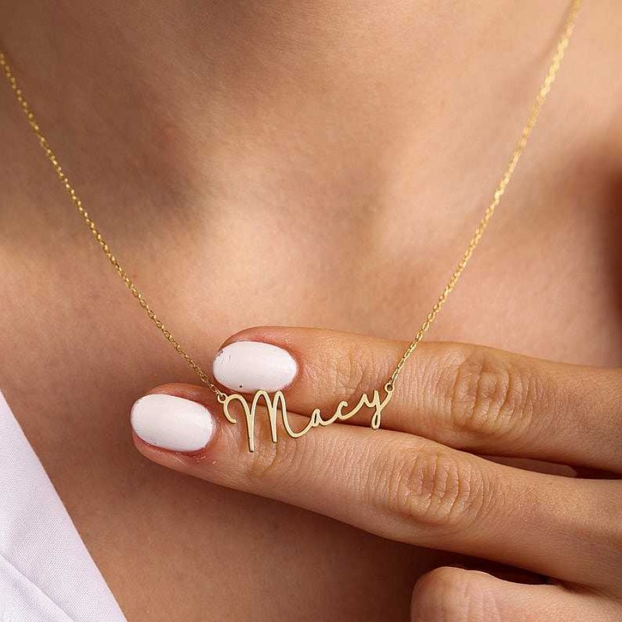 Necklaces Coordonné | Personalized Signature Necklace 18K Gold Plated