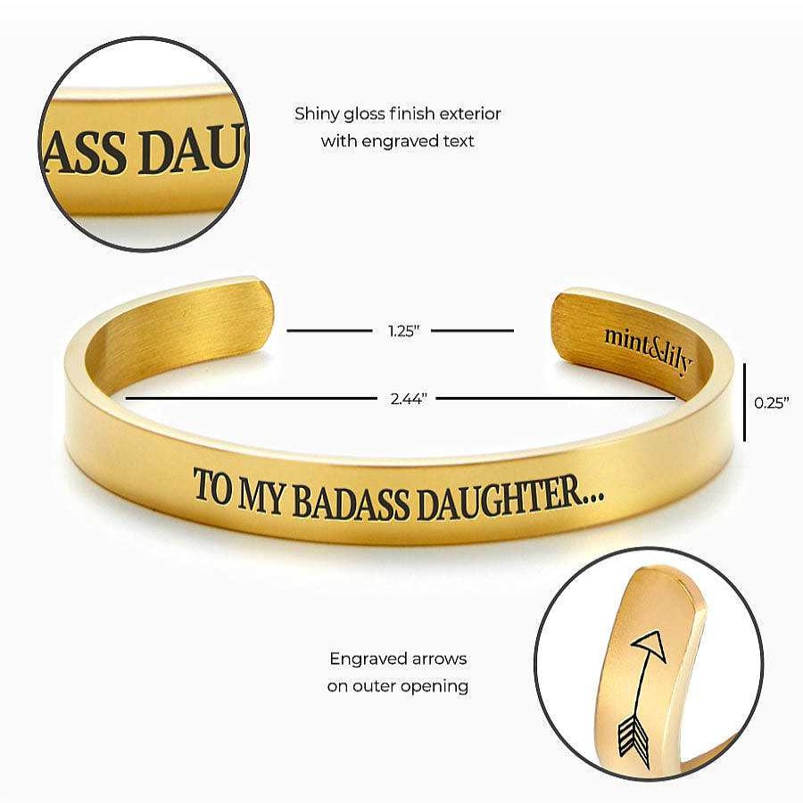 Bracelets & Anklets Coordonné | Badass Daughter Cuff Bracelet 18K Gold Plated