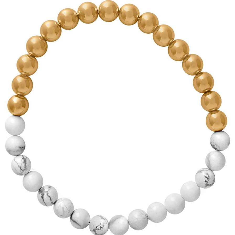 Bracelets & Anklets Coordonné | Gold And Marble Beaded Stacking Bracelet