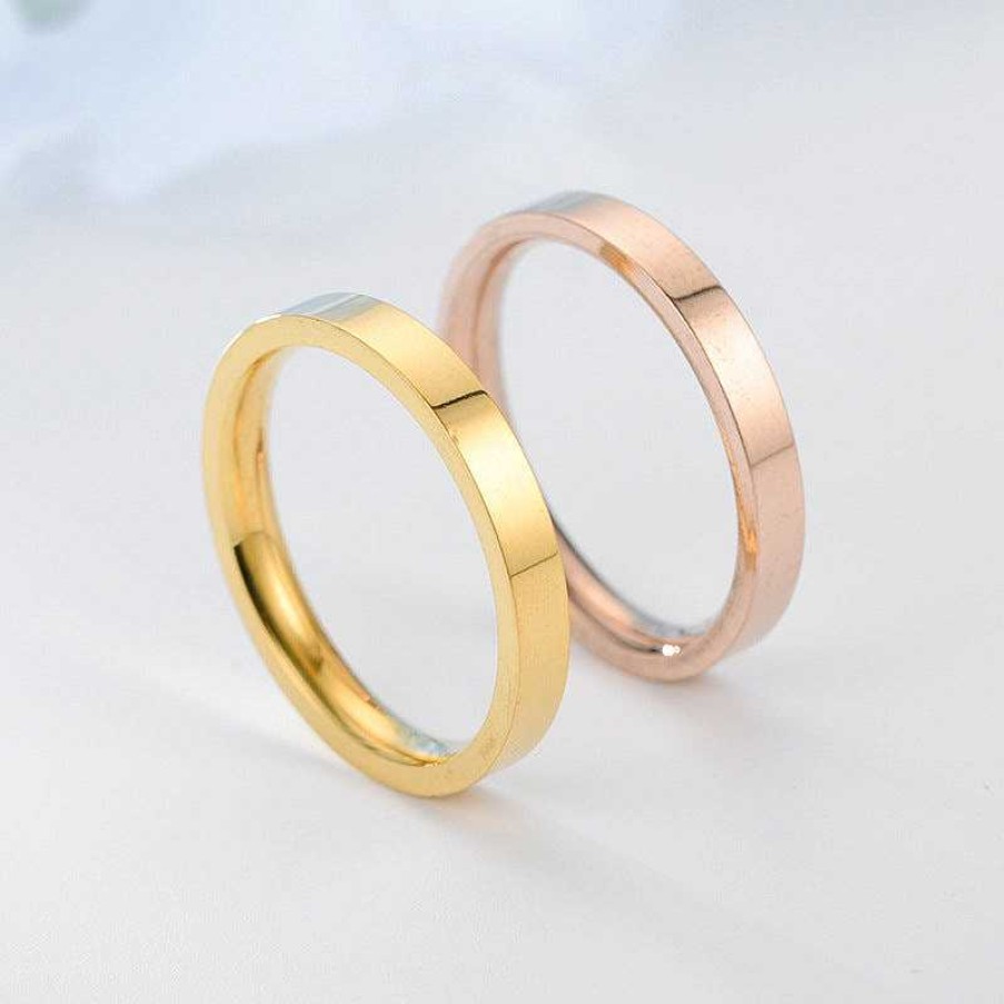 Rings Coordonné | Classic Minimal Flat Band 18K Gold Plated