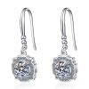 Earrings Coordonné | Moissanite Round-Cut Halo Drop Earrings