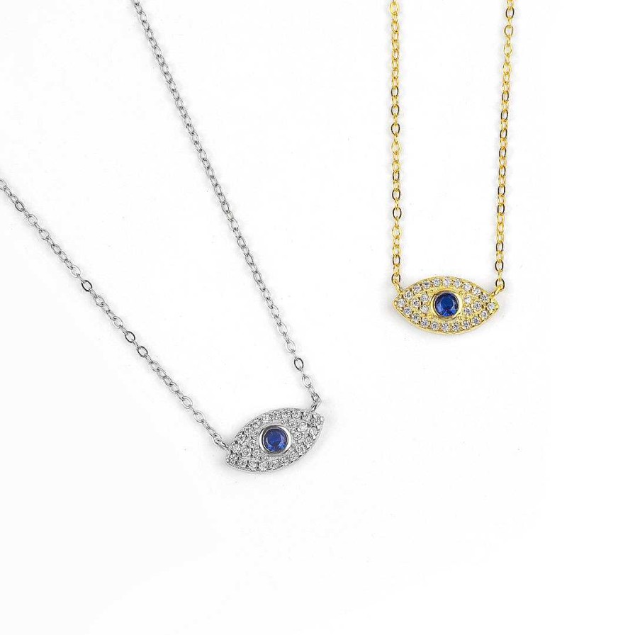 Necklaces Coordonné | Evil Eye Charm Necklace 18K Gold Over Sterling Silver