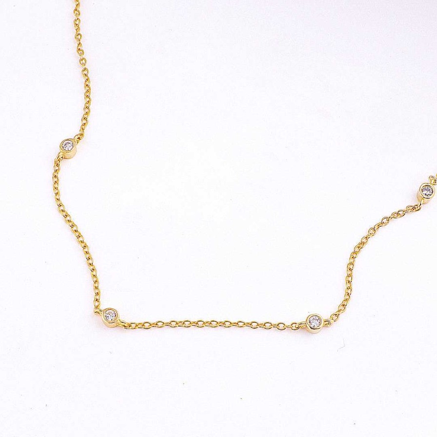 Necklaces Coordonné | Bezel-Set Five Crystal Necklace 18K Gold Plated