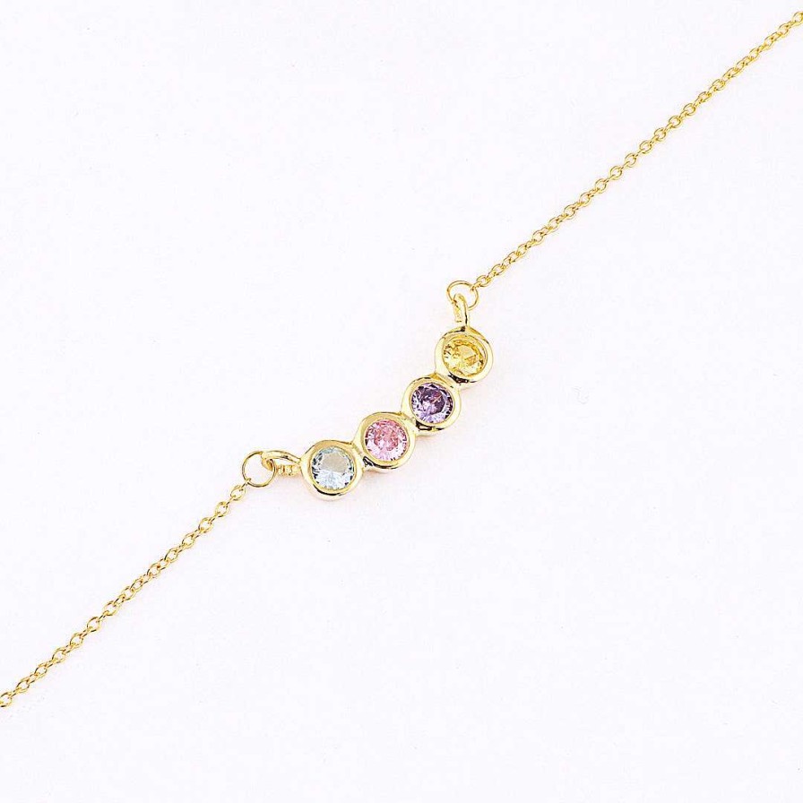 Necklaces Coordonné | Dainty Family Birthstones Necklace 18K Gold Plated