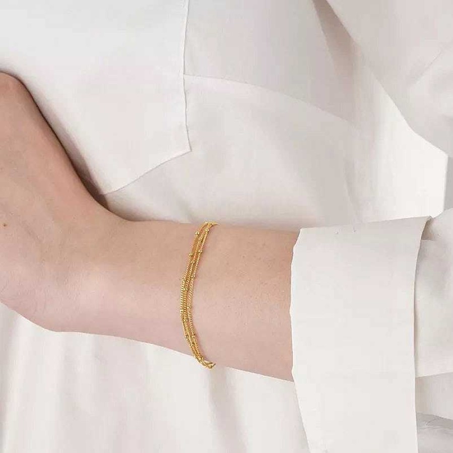 Bracelets & Anklets Coordonné | Triple Layer Satellite Chain Bracelet 18K Gold Plated