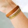 Bracelets & Anklets Coordonné | Everything I Am Engraved Leather Bracelet