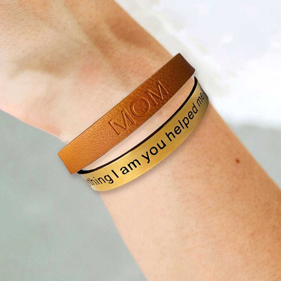 Bracelets & Anklets Coordonné | Everything I Am Engraved Leather Bracelet