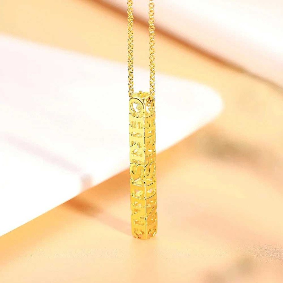 Necklaces Coordonné | Pillar Bar Name Necklace 18K Gold Plated