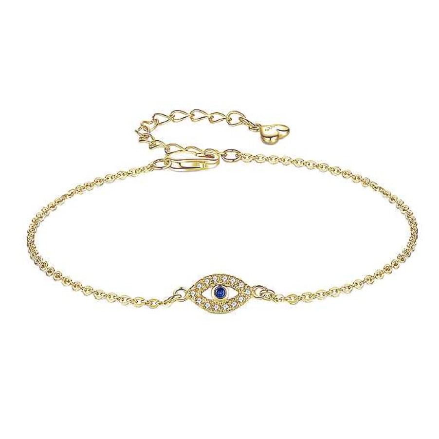 Bracelets & Anklets Coordonné | Dainty Evil Eye Charm Bracelet 18K Gold Plated