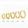 Earrings Coordonné | Pave Huggie Hoop Earrings 18K Gold Plated