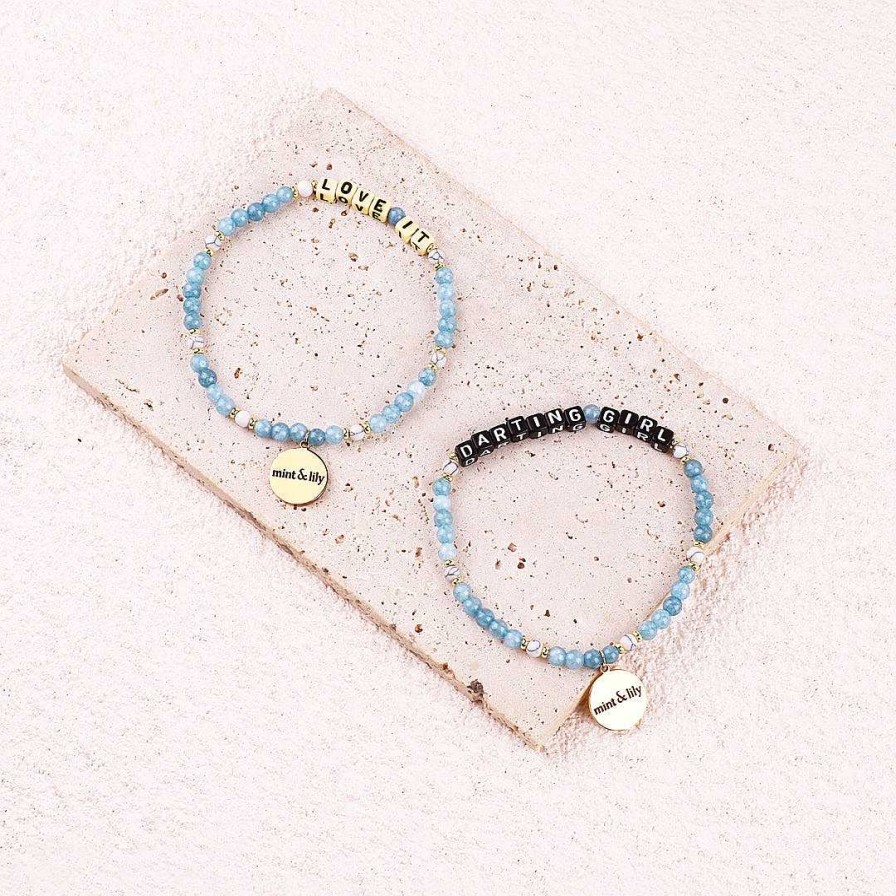 Bracelets & Anklets Coordonné | Custom Blue Stone Beaded Friendship Bracelet White